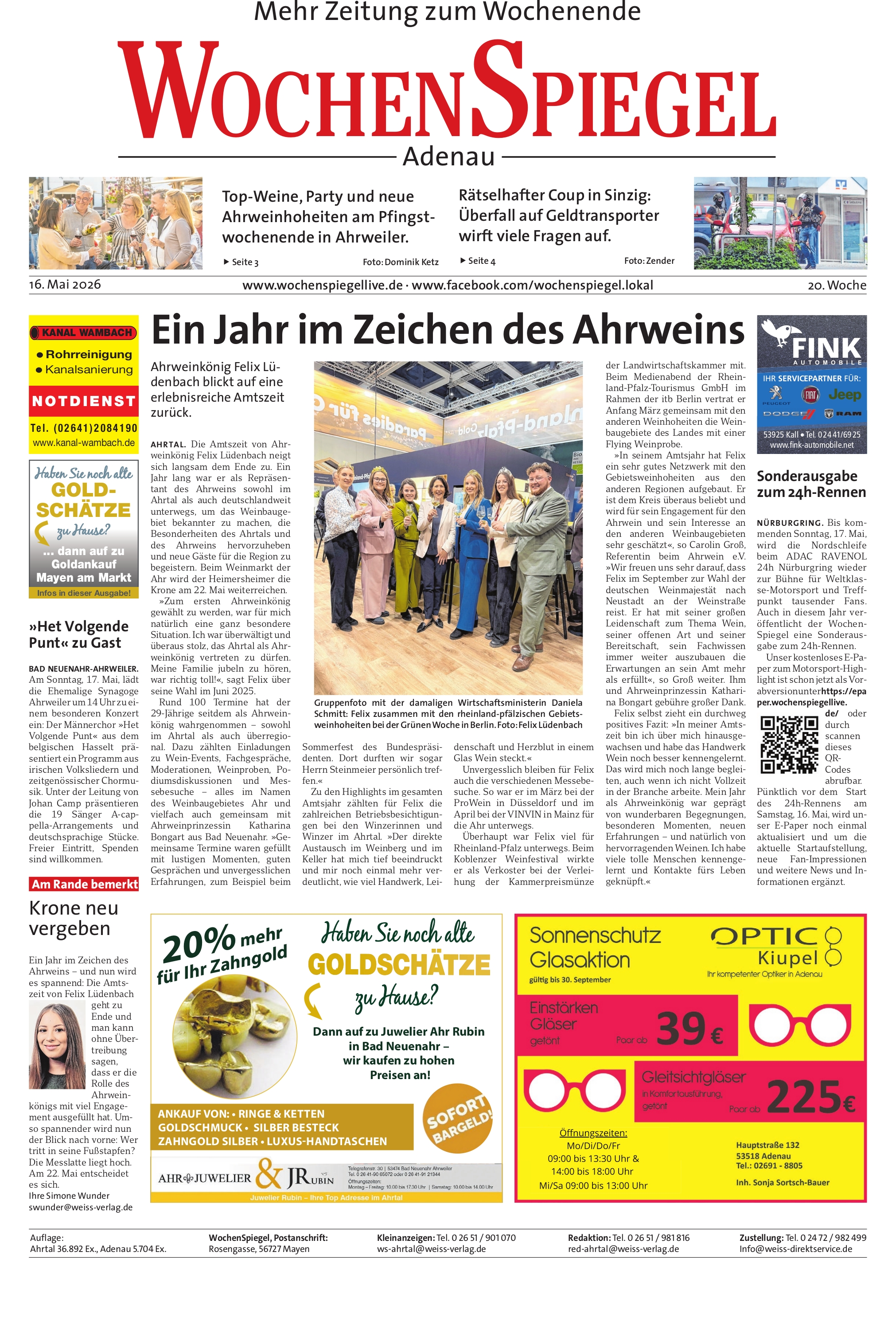Adenauer WochenSpiegel - 20. Woche | 16.05.2026