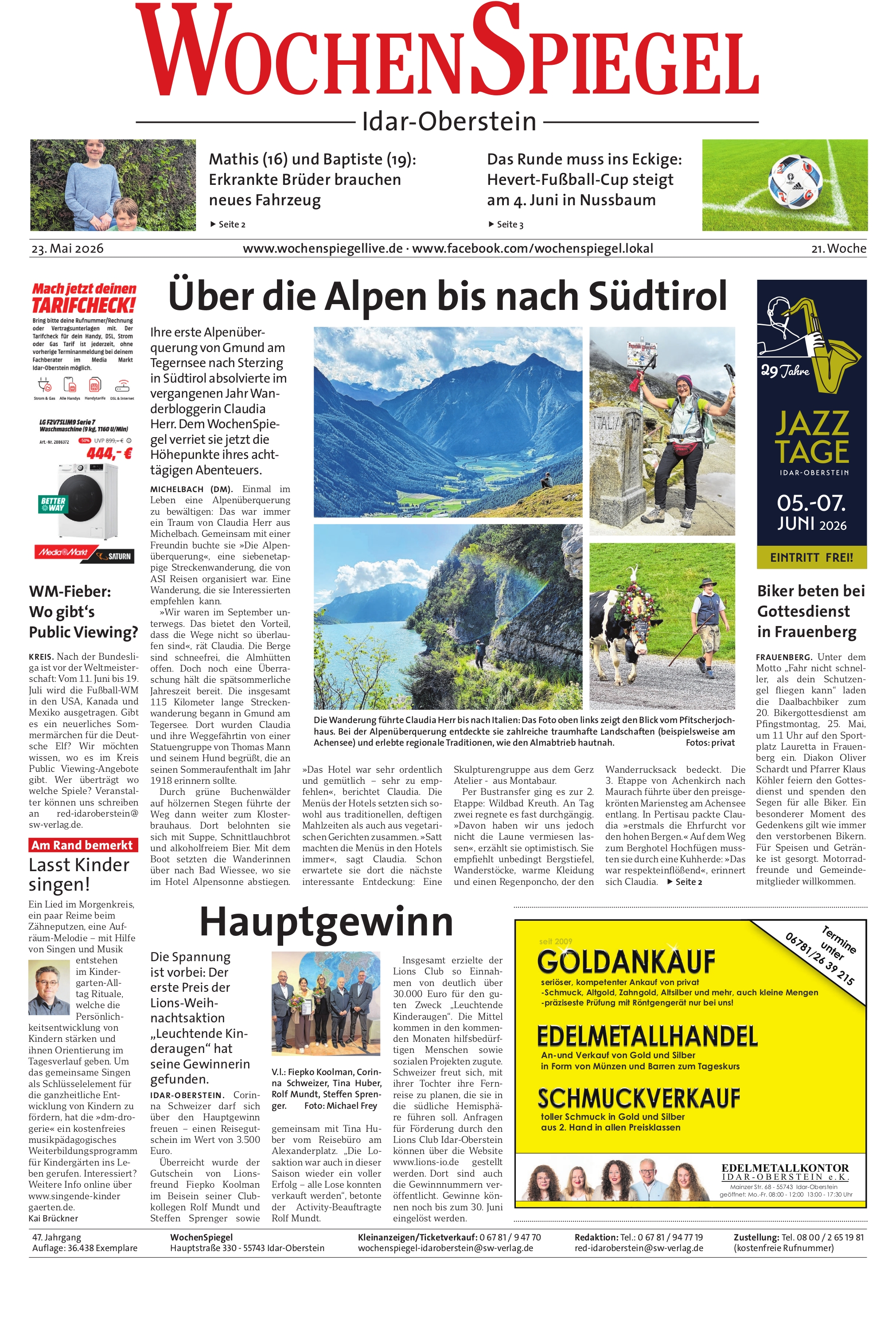 Idar-Obersteiner WochenSpiegel - 21. Woche | 21.05.2026