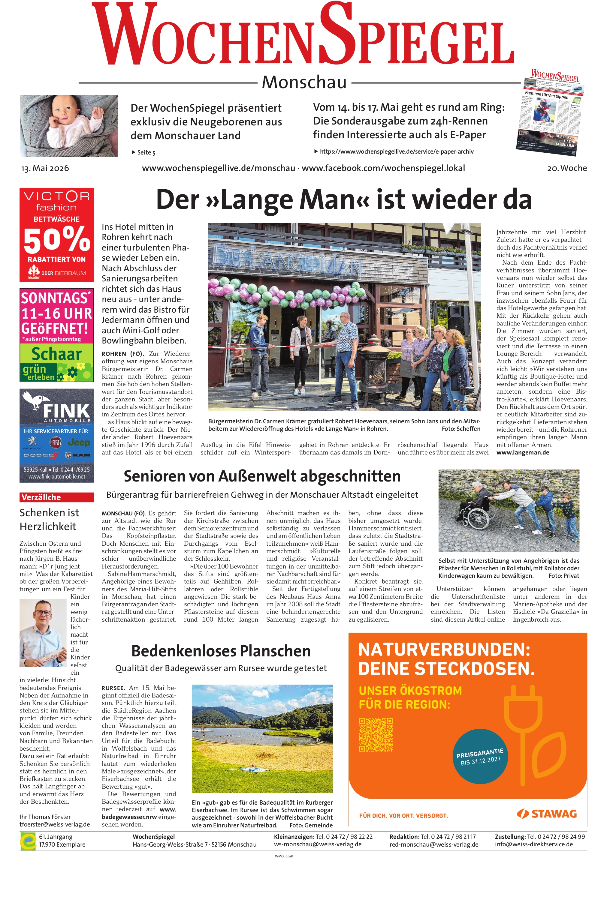 Monschauer WochenSpiegel - 20. Woche | 13.05.2026