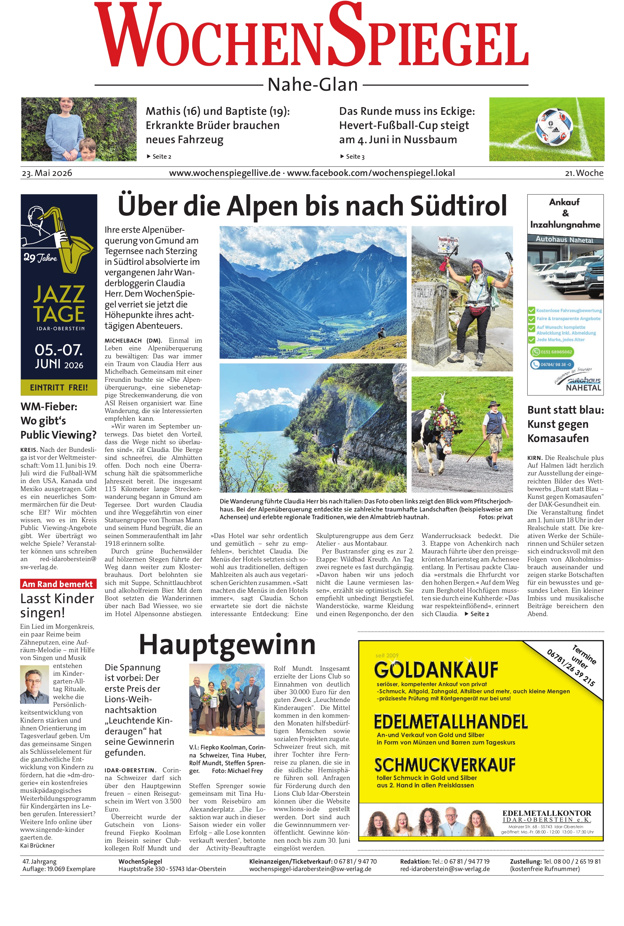 Nahe-Glaner WochenSpiegel - 21. Woche | 21.05.2026