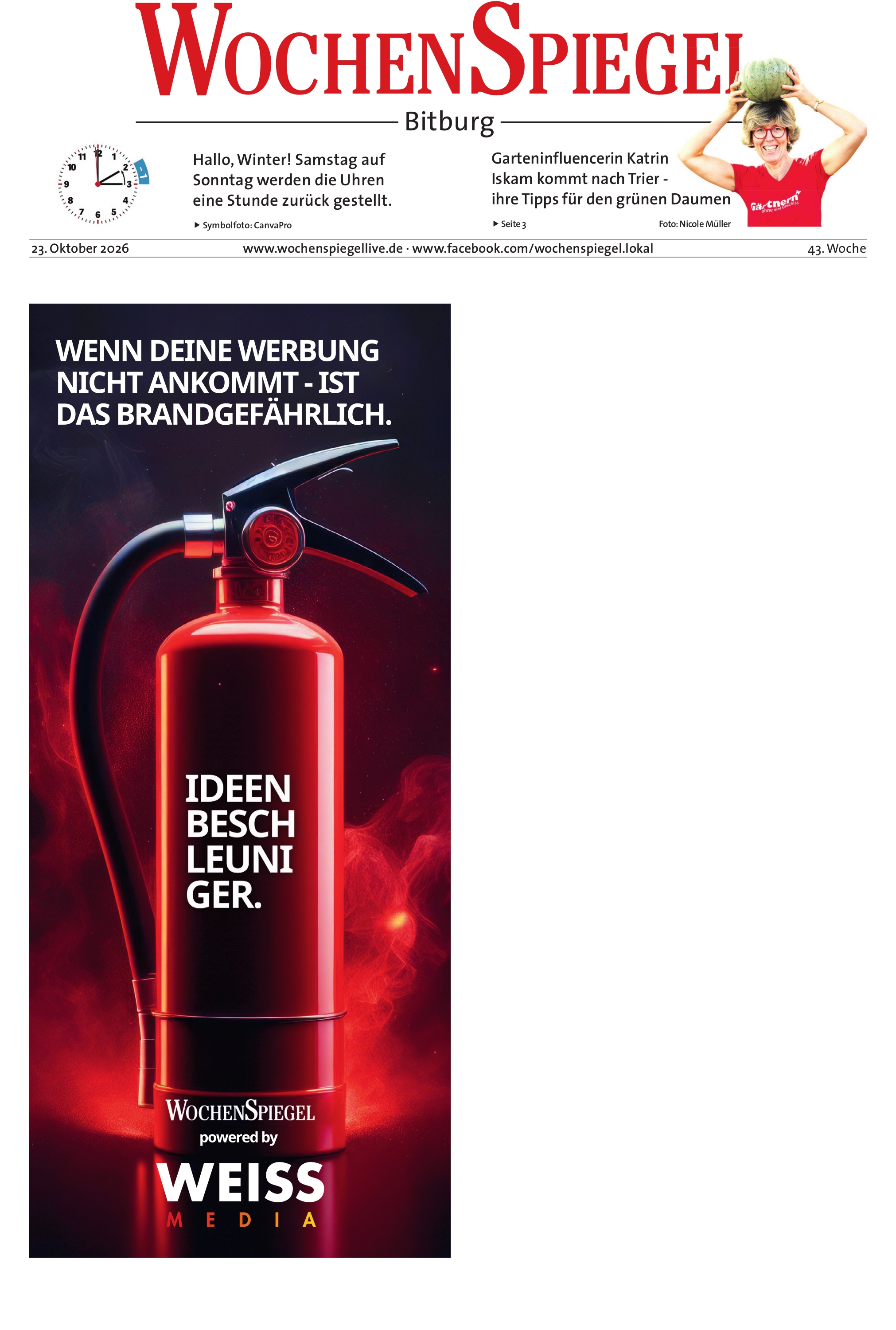 Bitburger WochenSpiegel - 43. Woche | 22.10.2026