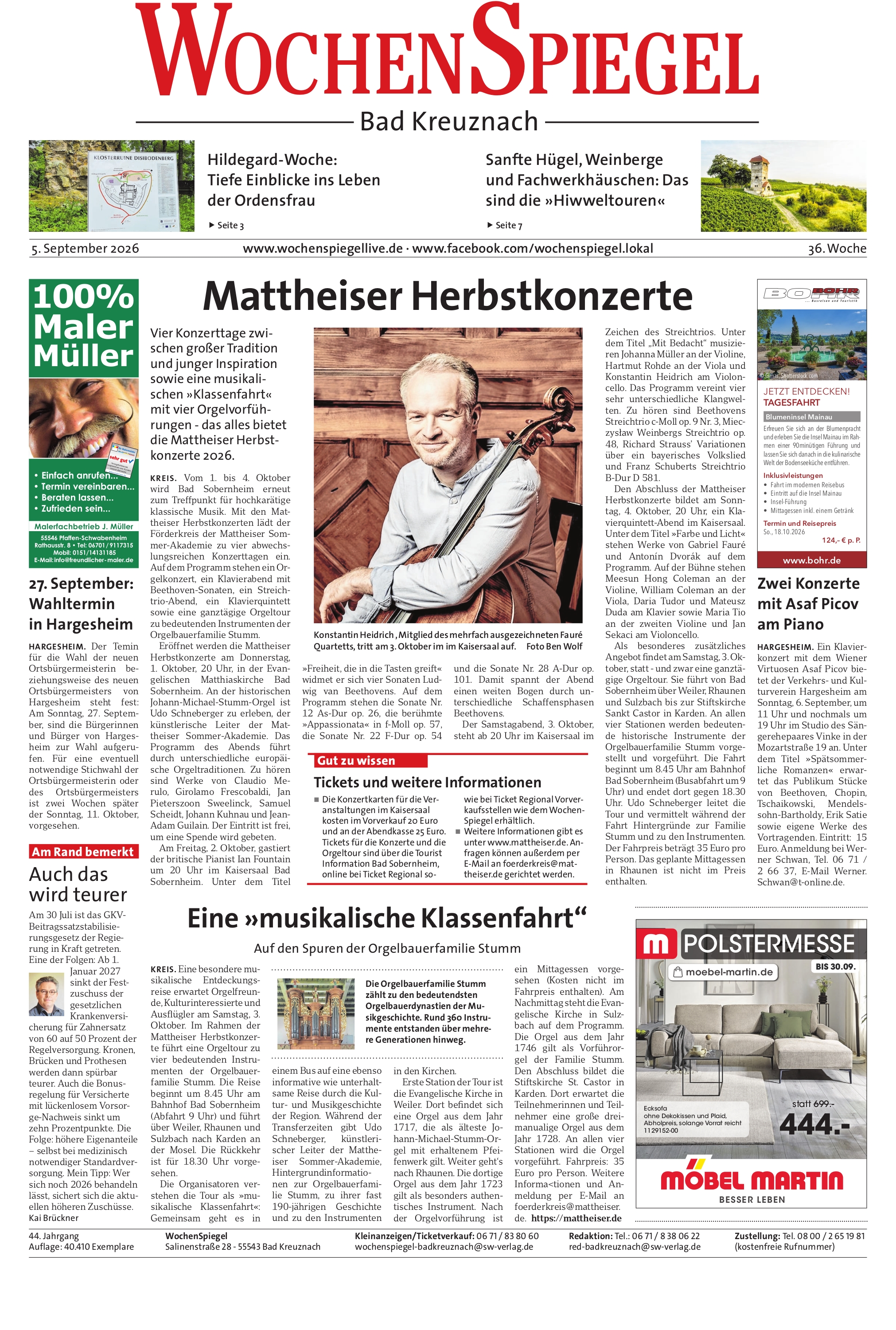 Bad Kreuznacher WochenSpiegel - 36. Woche | 05.09.2026